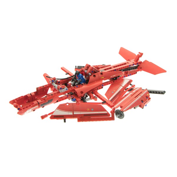 1x Lego Technic Teile für Set Düsen Flugzeug Jet 9394 rot unvollständig
