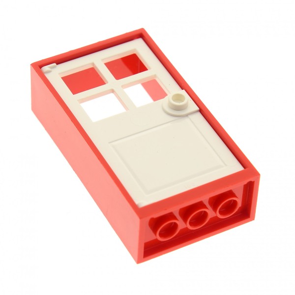 1x Lego Tür Rahmen 2x4x6 rot Türblatt 1x4x6 weiß 4521943 60623 4528139 60599