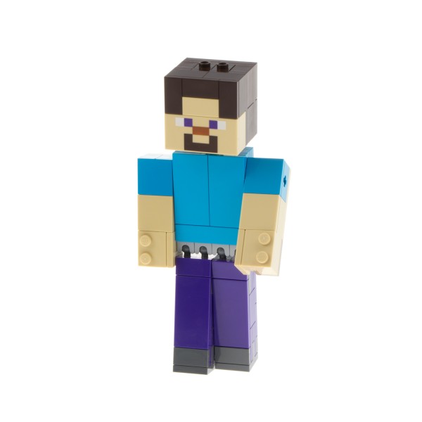 1x Lego Set Minecraft 21148 Figur Steve BigFig blau unvollständig