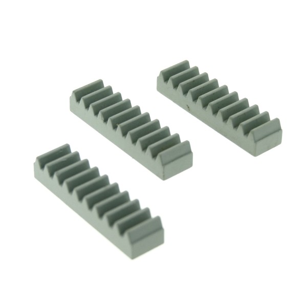 3x Lego Technic Zahnstange 1x4 alt-hell grau Winde Zahnrad 374302 4296 3743