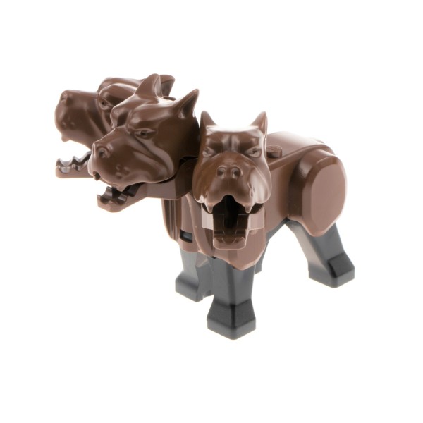 1x Lego Tier Hund 3 Köpfe braun schwarz Figur Fluffy Harry Potter 4706 40245c00