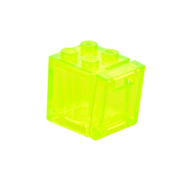 1 x Lego System Schrank transparent neon grün 2 x 2 x 2 Container Box mit Tür Deckel Klappe Briefschlitz 4346 30059 30060 4345