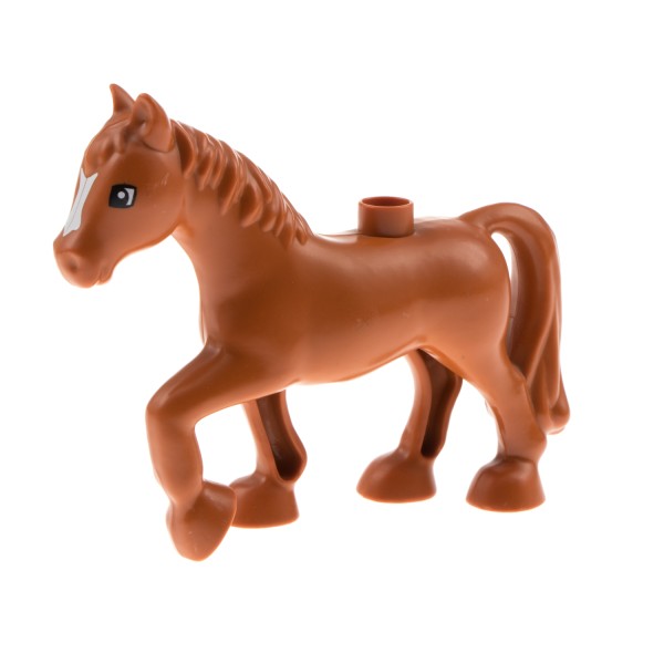 1x Lego Duplo Tier Pferd dunkel orange Stute Hengst Bauernhof 6019810 1376pb01