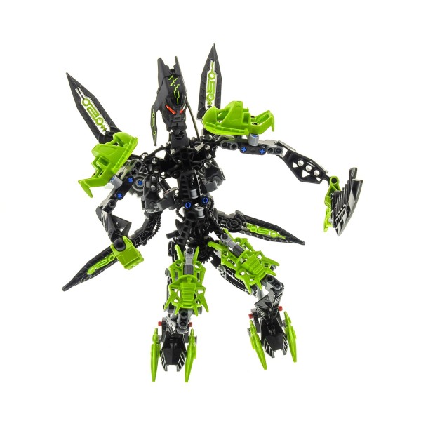1 x Lego Bionicle Figur Set Modell Technic Krieger Tuma 8991 schwarz hell grün incomplete unvollständig 