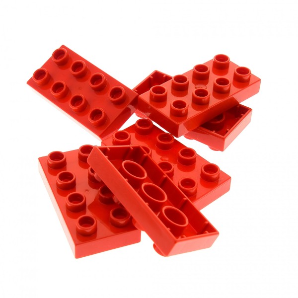 6x Lego Duplo Bau Basic Platte rot 2x4 Stein für Set 10525 5795 10508 40666