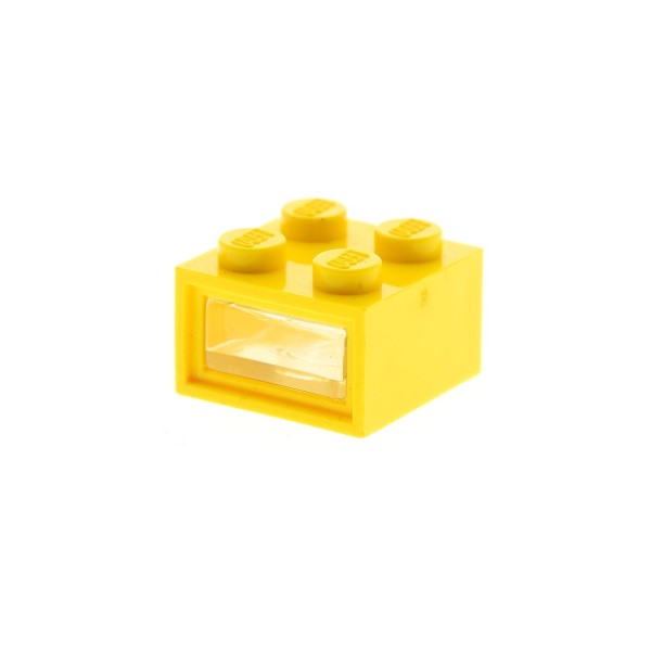 1 x Lego System Electric Licht Stein gelb 4.5V 2 x 2 2x2 mit 2 Kabel Löcher Scheibe glatt Scheinwerfer Lampe geprüft 08010cc01