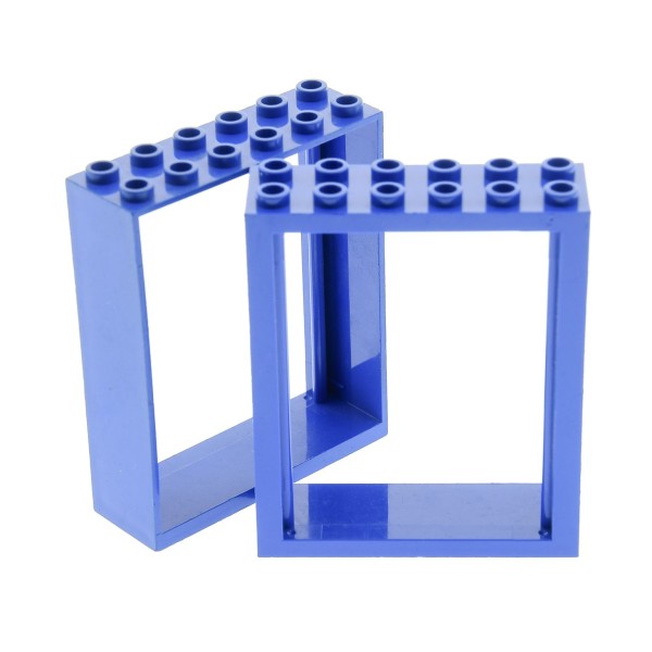 2x Lego Tür Rahmen blau 2x6x6 Freestyle Haustür Fenster 623523 6235