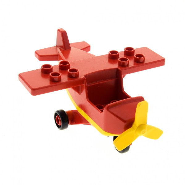 1x Lego Duplo Flugzeug rot gelb klein Propeller Fahrgestell rot 6356 2159c02