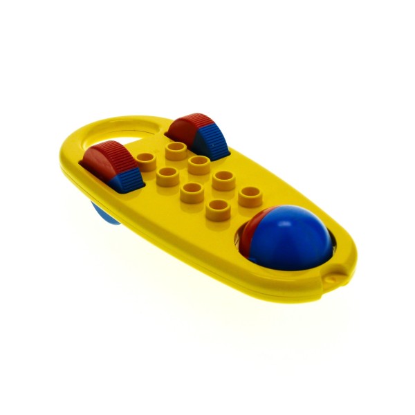 1 x Lego Duplo Primo Rassel B-Ware abgenutzt Baby gelb Klapper Roller Fahrzeug Räder rot blau Baustein x1727c01