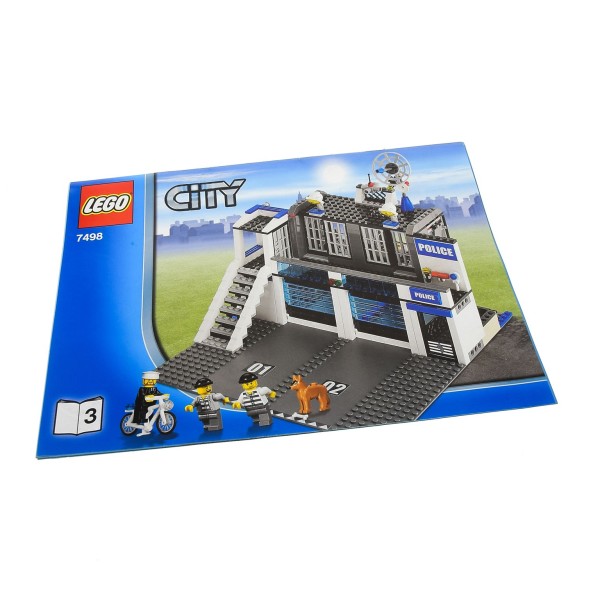 1 x Lego System Bauanleitung A4 Heft 3 Town City Polizei Station Police Station 7498