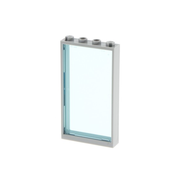 1x Lego Fenster Rahmen 1x4x6 neu-hell grau Scheibe transparent blau 57895 60596