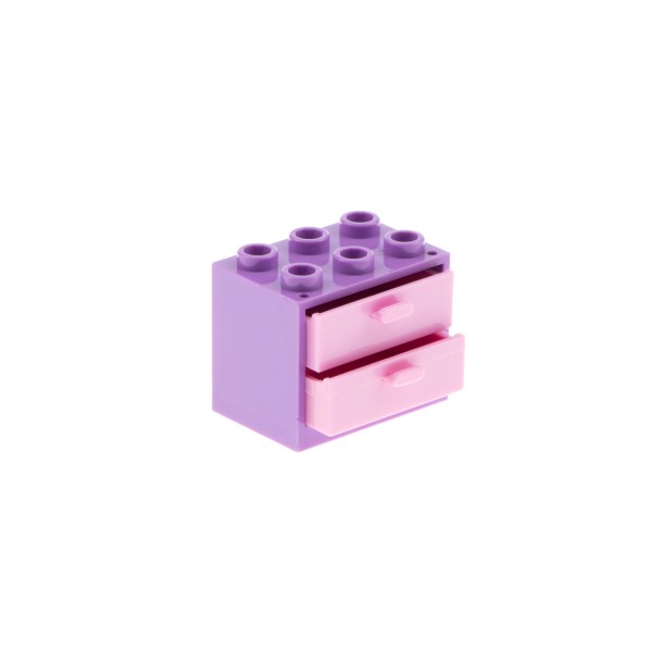 1x Lego Schrank Gehäuse 2x3x2 medium lavendel Schublade rosa 4536 92410 4532b