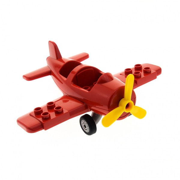 1x Lego Duplo Flugzeug rot B-Ware abgenutzt Propeller gelb klein 62670a 62681cx1