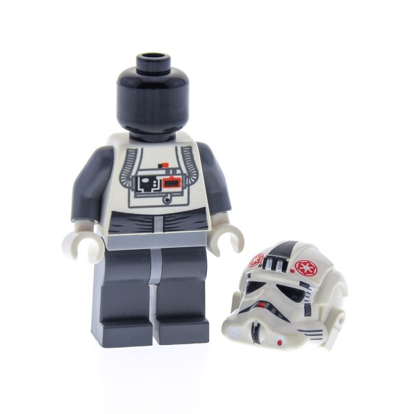 1 x Lego System Figur Star Wars AT-AT Driver Fahrer weiss neu-dunkel grau Helm weiß Symbol Dreieck lang Episode 4/5/6 10178 30408px3b 973pb0270c02 sw177