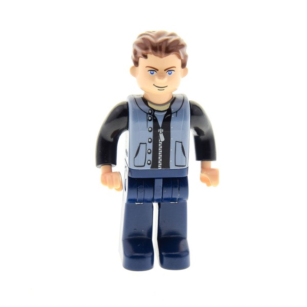 1 x Lego System Figur 4 Juniors Peter Parker Mann dunkel sand blau Set Spider-Man 4860 4j012