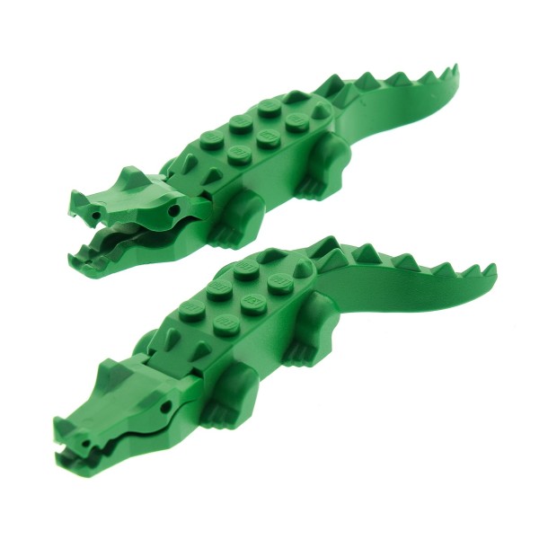 2x Lego Tier Krokodil grün Alligator 8 Zähne Zoo Safari 602628 6026c01