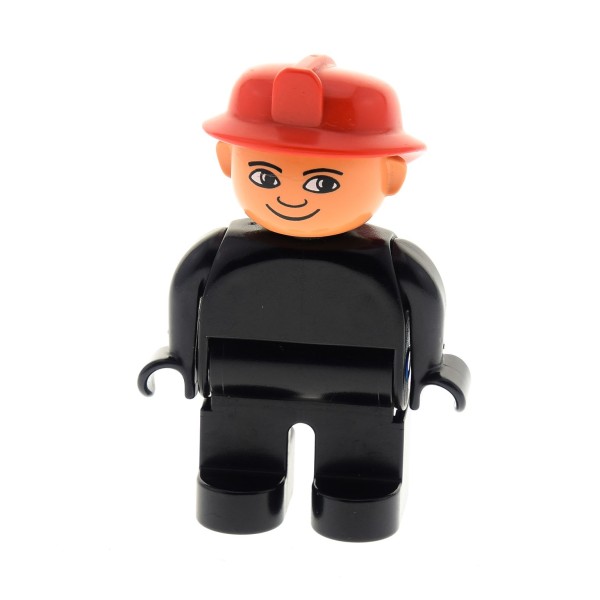 Figur Feuerwehr roter Helm Feuerwehrmann Lego Duplo