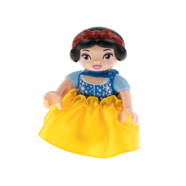 1x Lego Duplo Figur Frau weiß Prinzessin Schneewittchen gelb blau 47394pb148