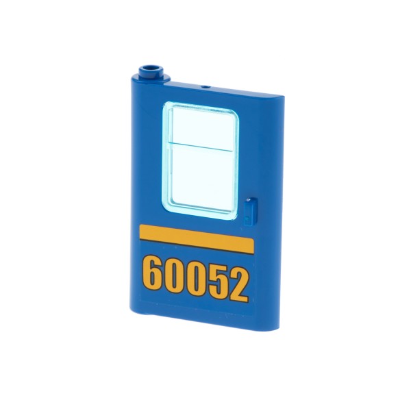 1x Lego Tür 1x4x5 blau links Scheibe transparent blau Zug 60052 4183 4181pb042