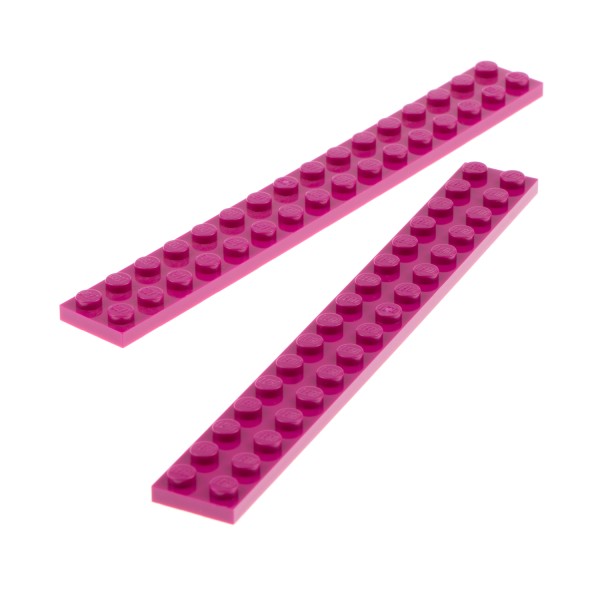 2x Lego Platte Leiste 2x16 magenta rosa Bau Stein 6173062 4282