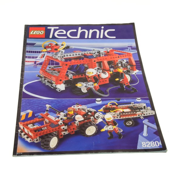 1x Lego Technic Bauanleitung Lösch Fahrzeug Feuerwehr Auto 8280