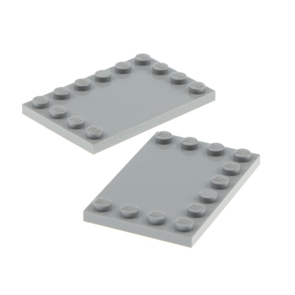 2x Lego Fliese modifiziert 4x6 neu-hell grau Noppen an den Rändern 4211838 6180