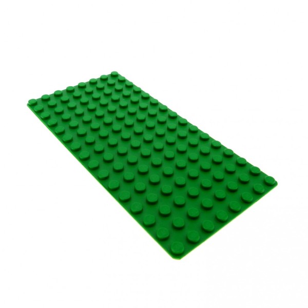 1x Lego Bau Platte B-Ware beschädigt 8x16 grün flach Grundplatte Set 6048 3865