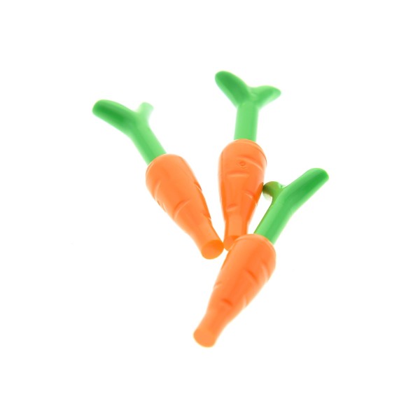 3 x Lego System Frucht Gemüse Karotte orange grün Pflanze Möhre Figuren Zubehör 79003 col07 10236 41340 41075 4119478 33172 33183