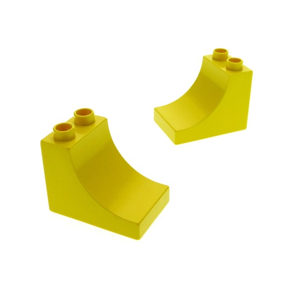 2x Lego Duplo Dach Stein gelb 2x3x2 Kurve für Set 10602 10503 9540 10504 2301