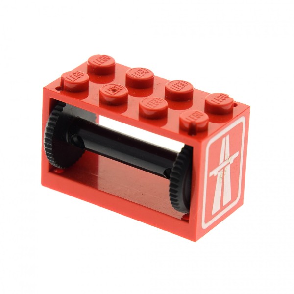 1x Lego Seilwinde rot 2x4x2 Rolle schwarz Autobahn 6393 6674 4209p05