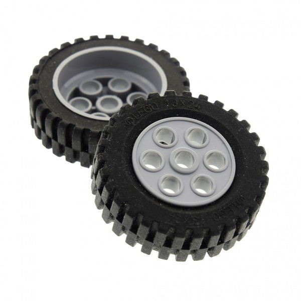 LEGO 2695c01 White Wheel 30mm D x 13mm 13 x 24 Model Team Black Tire 13 x 24 