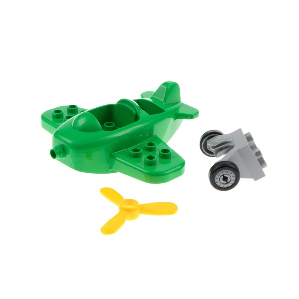 1x Lego Duplo Flugzeug hell grün Propeller gelb Fahrwerk grau 15211 16196