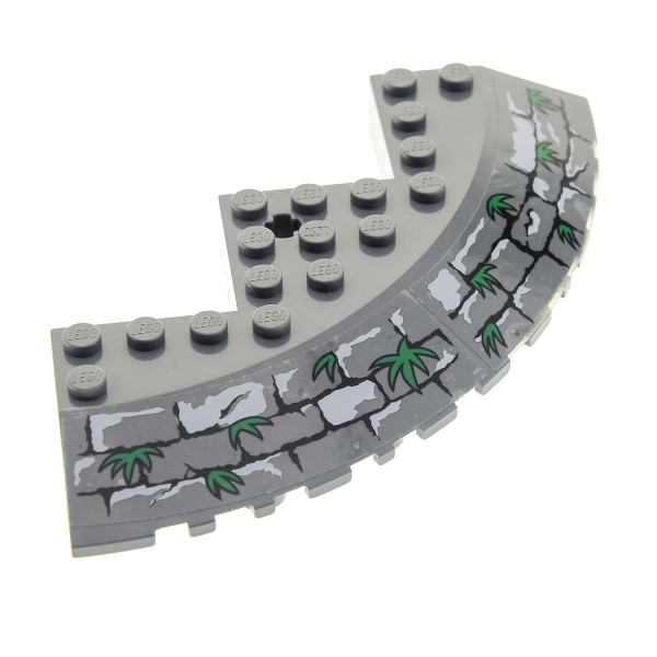 1x Lego Stein rund Tragfläche 33° 10x10 neu-dunkel grau links 7623 58846pb01