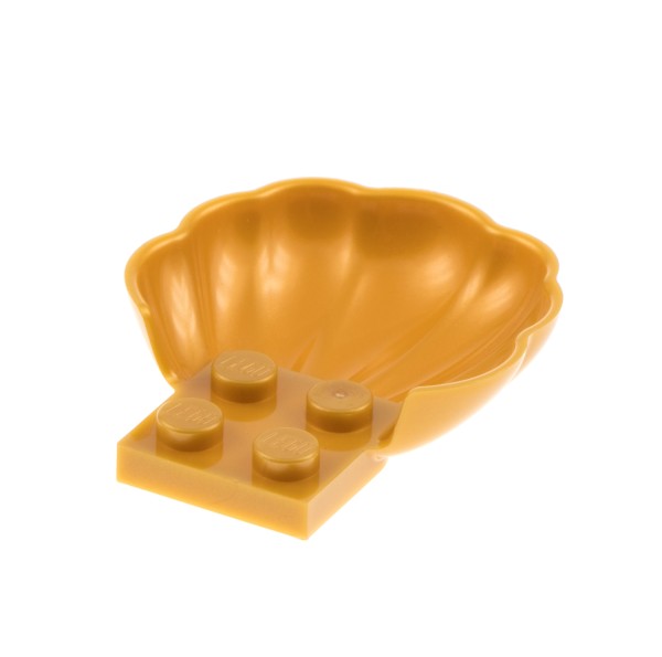 1x Lego Tier Muschel Schale perl gold mit 4 Noppen Austern 41063 6283927 18970