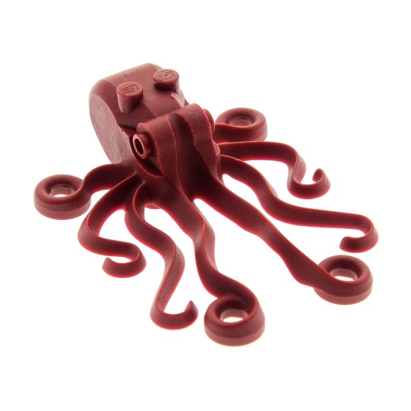 1x Lego Tier Octopus dunkel rot Krake Wasser Tief See 60095 6107178 4506995 6086