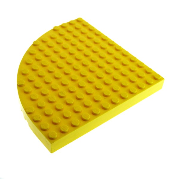 1x Lego Bau Basic Platte 12x12 gelb Ecke rund viertel Kreis Belville 6162