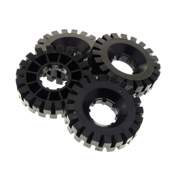 4x Lego Technic Rad Reifen 17x43 schwarz Blacktron Auto 9735 9786 4523564 3634
