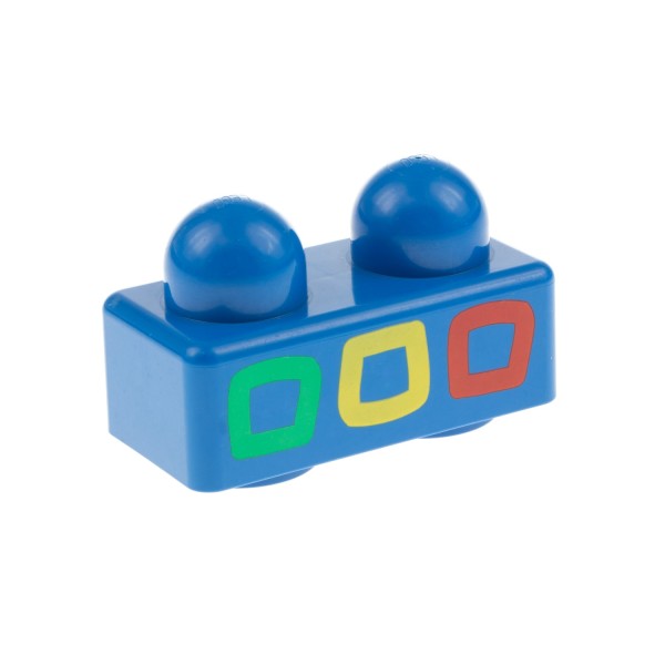1x Lego Duplo Primo Baustein B-Ware abgenutzt 1x2x1 blau grün gelb rot 31001px3