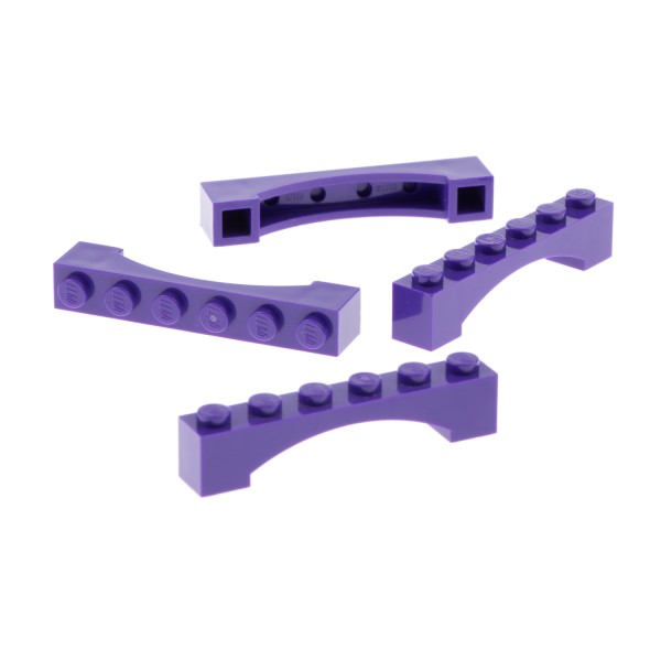 4x Lego Bogenstein 1x6x1 dunkel lila rund Bogen erhöht Brücke Tor 6117040 92950