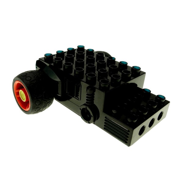 1 x Lego Duplo Toolo Electric Motor defekt schwarz rot Felge Gummi Kette für RC Dozer (2949) (rechtes Rad blockiert) geprüftduprcbase