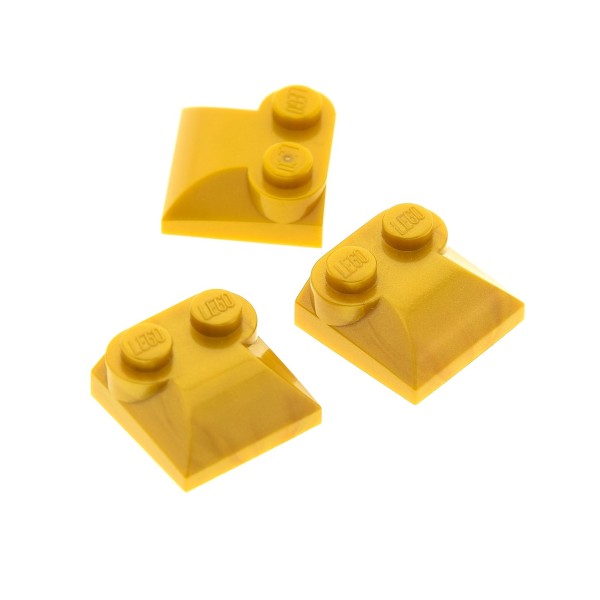 3x Lego Dach Stein perl gold 2x2x2/3 Ende gebogen 8078 4286597 47457