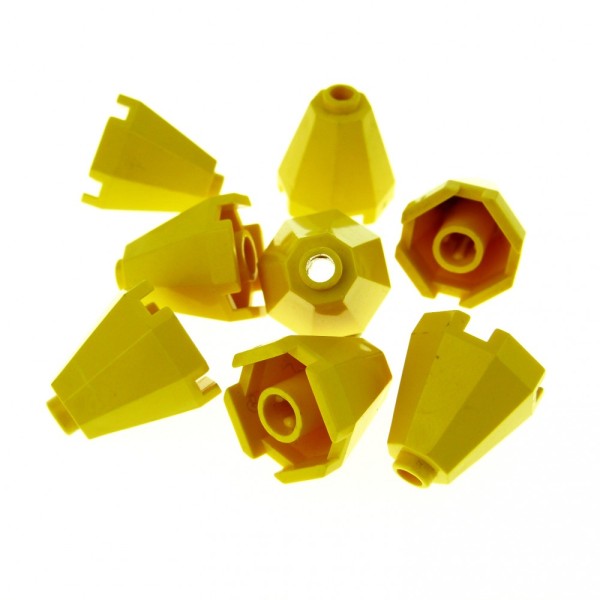8x Lego Kegel Stein 2x2x1 gelb Oktagon Zylinder Trichter Aquazone 6039