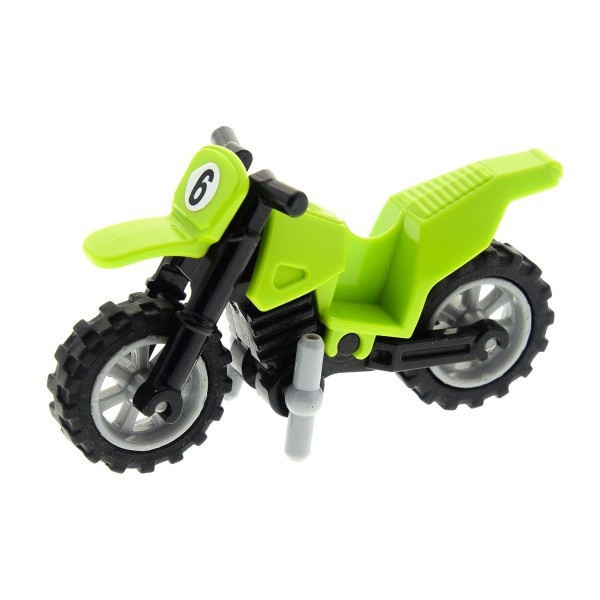 1x Lego Motorrad Dirt Bike hell grün Verkleidung Nr. 6 Ständer 4433 50860c11pb01
