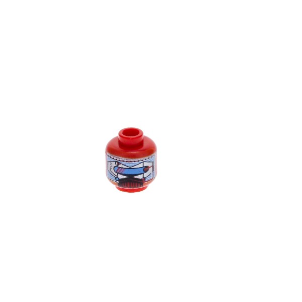 1 x Lego System Kopf Figur Droide Space Ufo Droid red bedruckt Augenmaske blau silber für sp044 3626bpb0247
