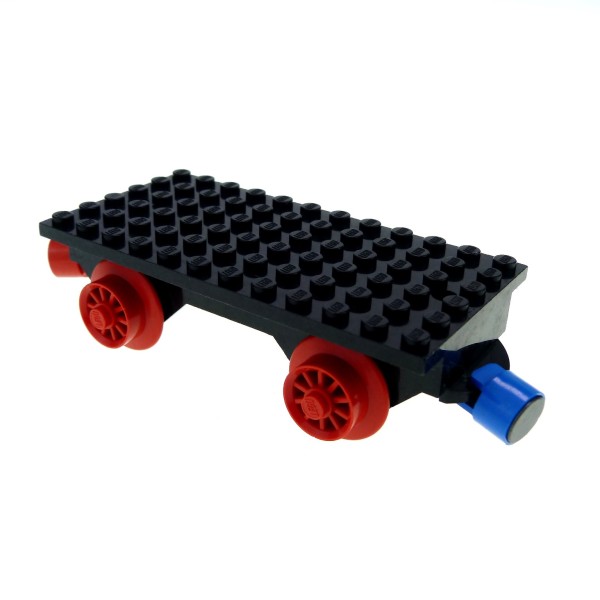 1x Lego Anhänger 6x12 schwarz mit 2 Magneten rot blau Zug Eisenbahn x487c01