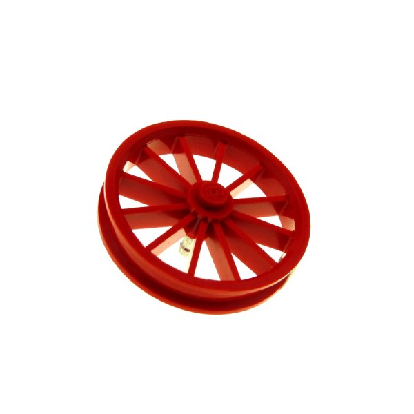 1x Lego Rad Felge Speiche rot 43 mm groß Auto Pin silbern 35