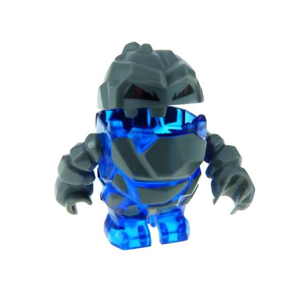 1x Lego Figur Power Miners B-Ware abgenutzt transparent blau Stein Monster pm004