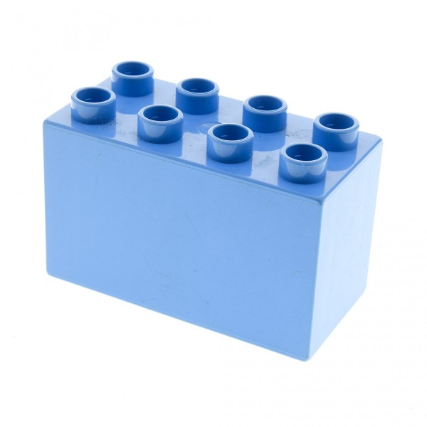 1x Lego Duplo Bau Basic Stein 2x4x2 medium hell blau hoch 8er Set 5633 31111