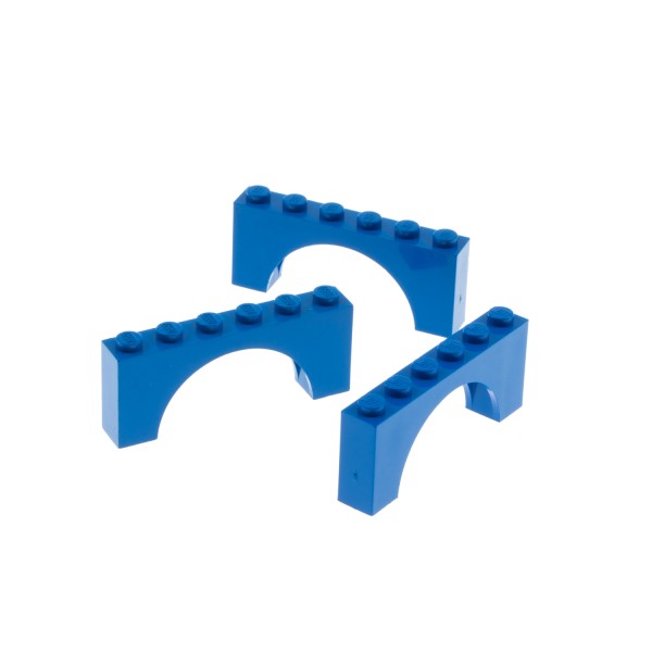 3x Lego Bogenstein blau 1x6x2 Bögen rund Bogen Tor Set 5890 356 540 3307