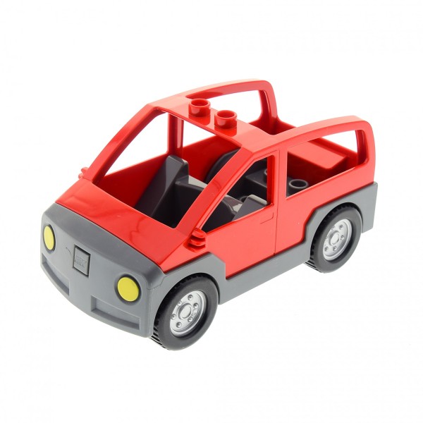 1x Lego Duplo Fahrzeug Auto rot neu-dunkel grau Wagen Van 5655 4581593 4354c02